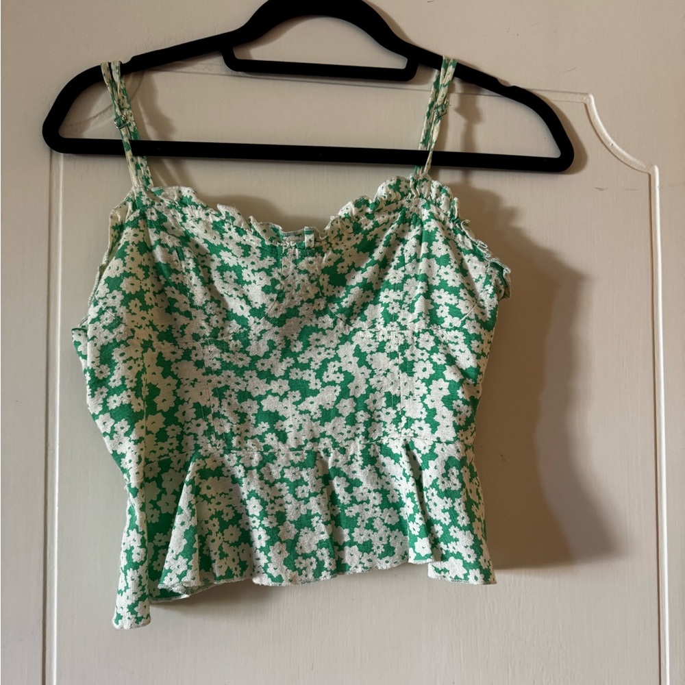 Urban Outfitters Green Floral Women's Top